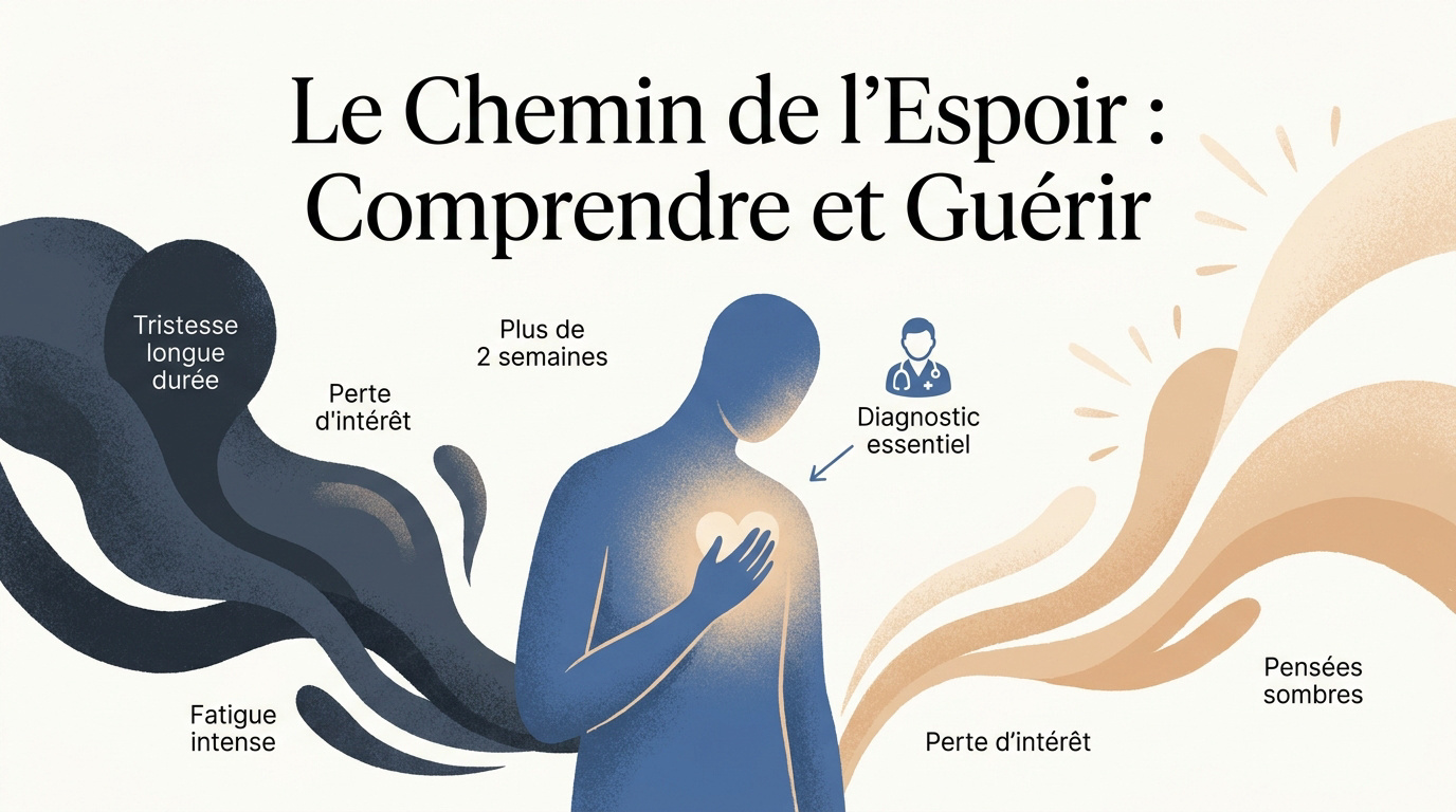 Illustration d'un chemin vers la guérison pour vaincre la dépression