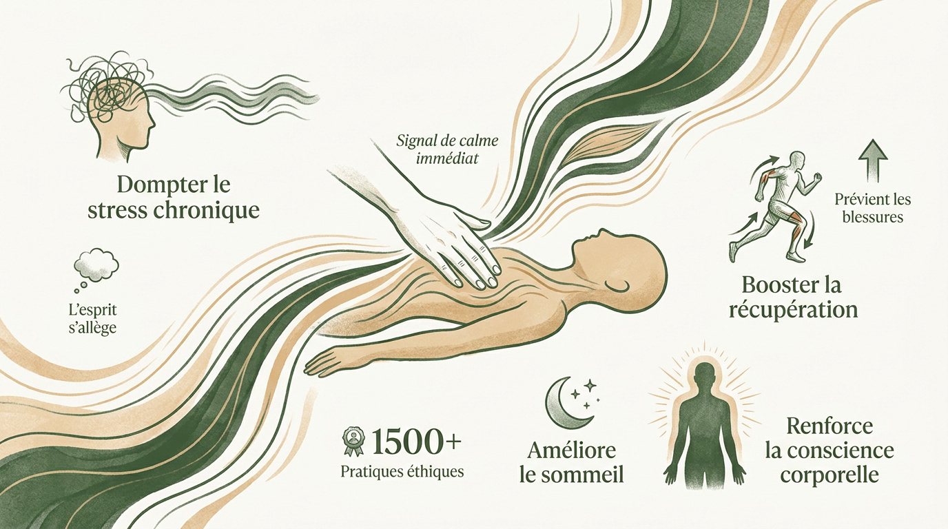 Séance de massage bien-être pour la réduction du stress et de la charge mentale