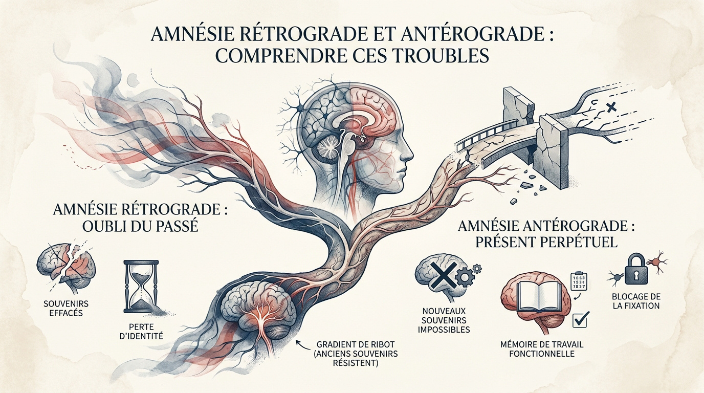 Illustration des mécanismes de la mémoire et de l'amnésie