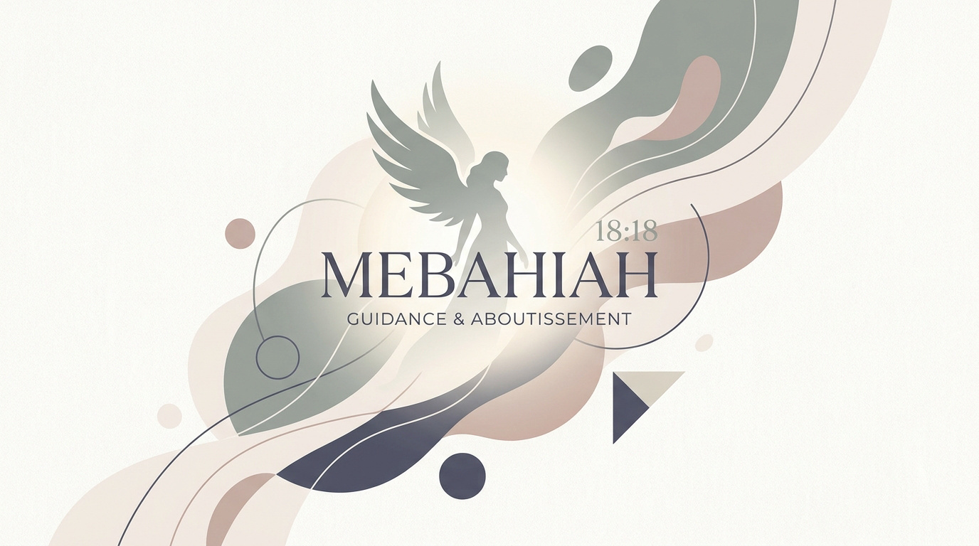 Représentation spirituelle de l'ange Mebahiah apportant la clarté et l'aboutissement d'un cycle