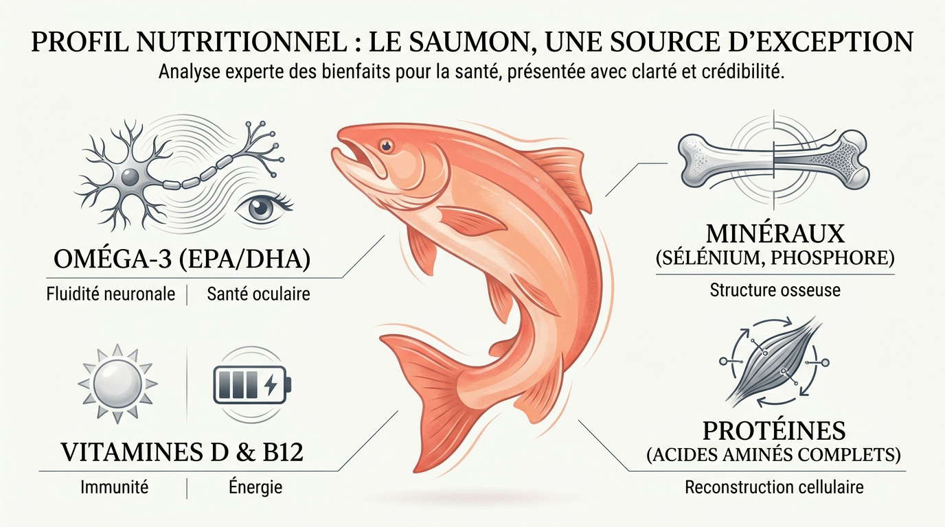 Filet de saumon frais riche en nutriments essentiels et oméga-3