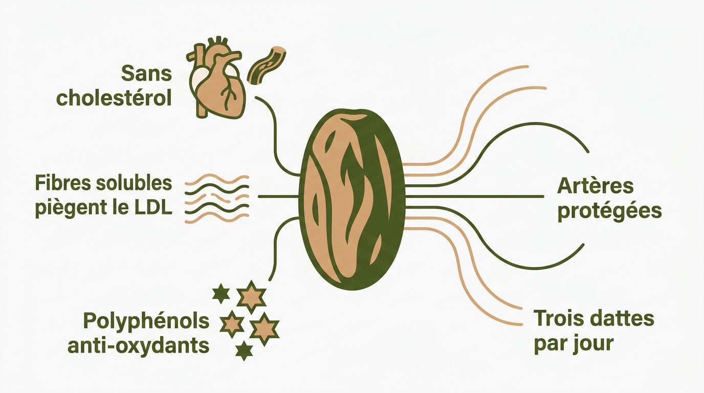 Dattes séchées riches en fibres et antioxydants pour la santé des artères