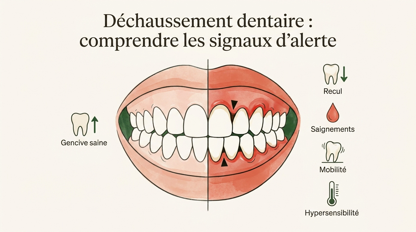 Signes visuels du déchaussement dentaire