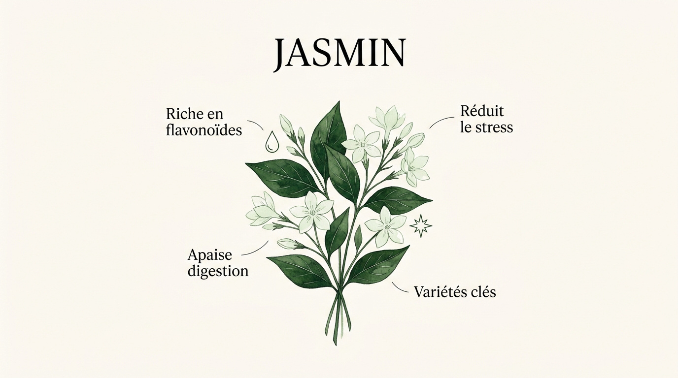 Infusion de feuilles de jasmin pour le bien-être