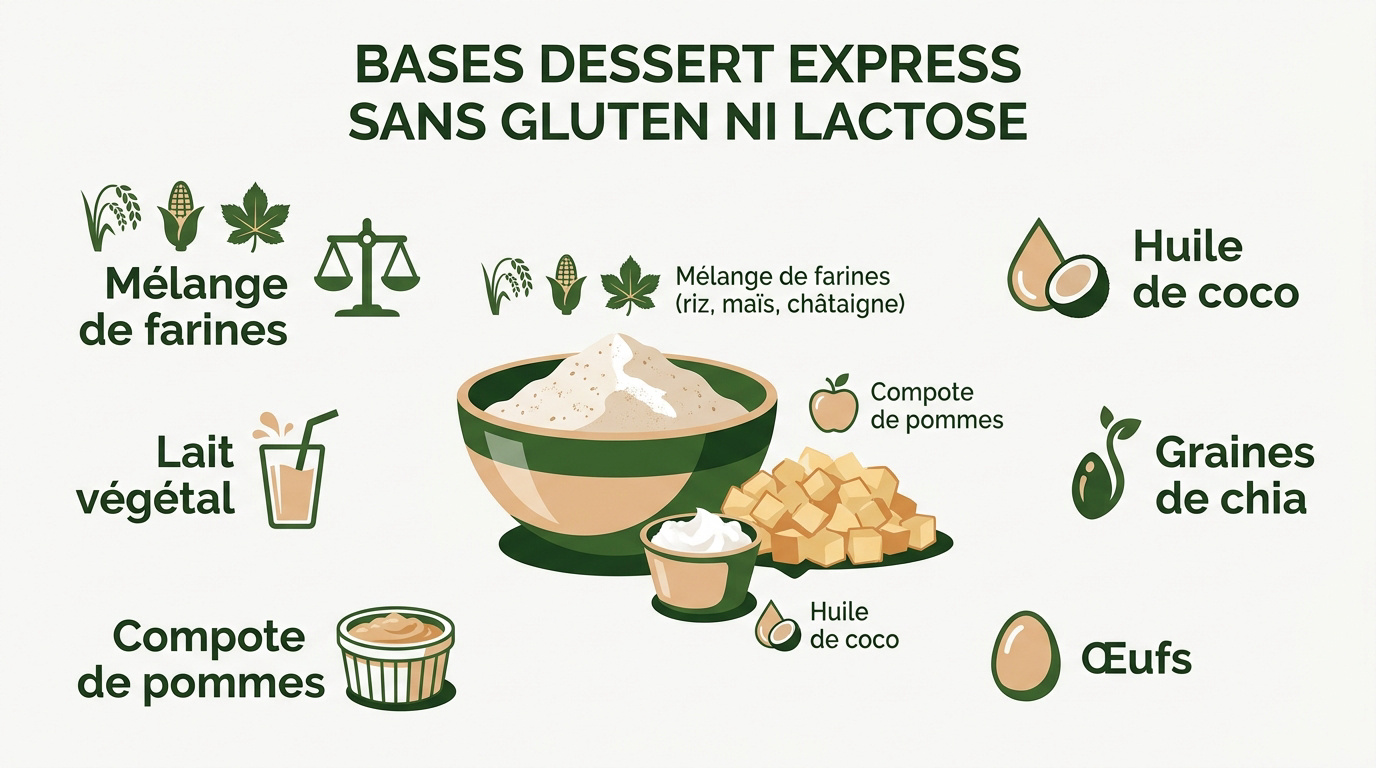 Ingrédients sains pour dessert express sans gluten et sans lactose