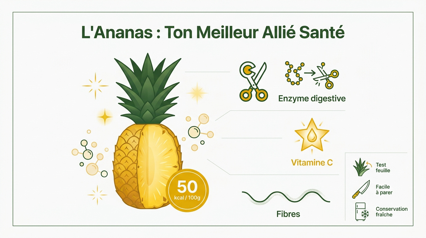 Ananas frais découpé, symbole de légèreté et de santé