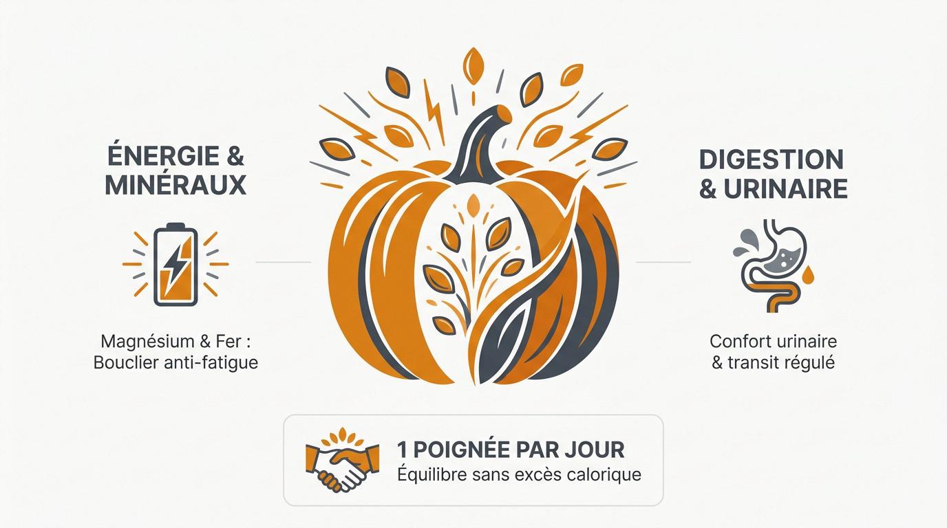 Graines de courge grillées riches en magnésium et fer pour l'énergie