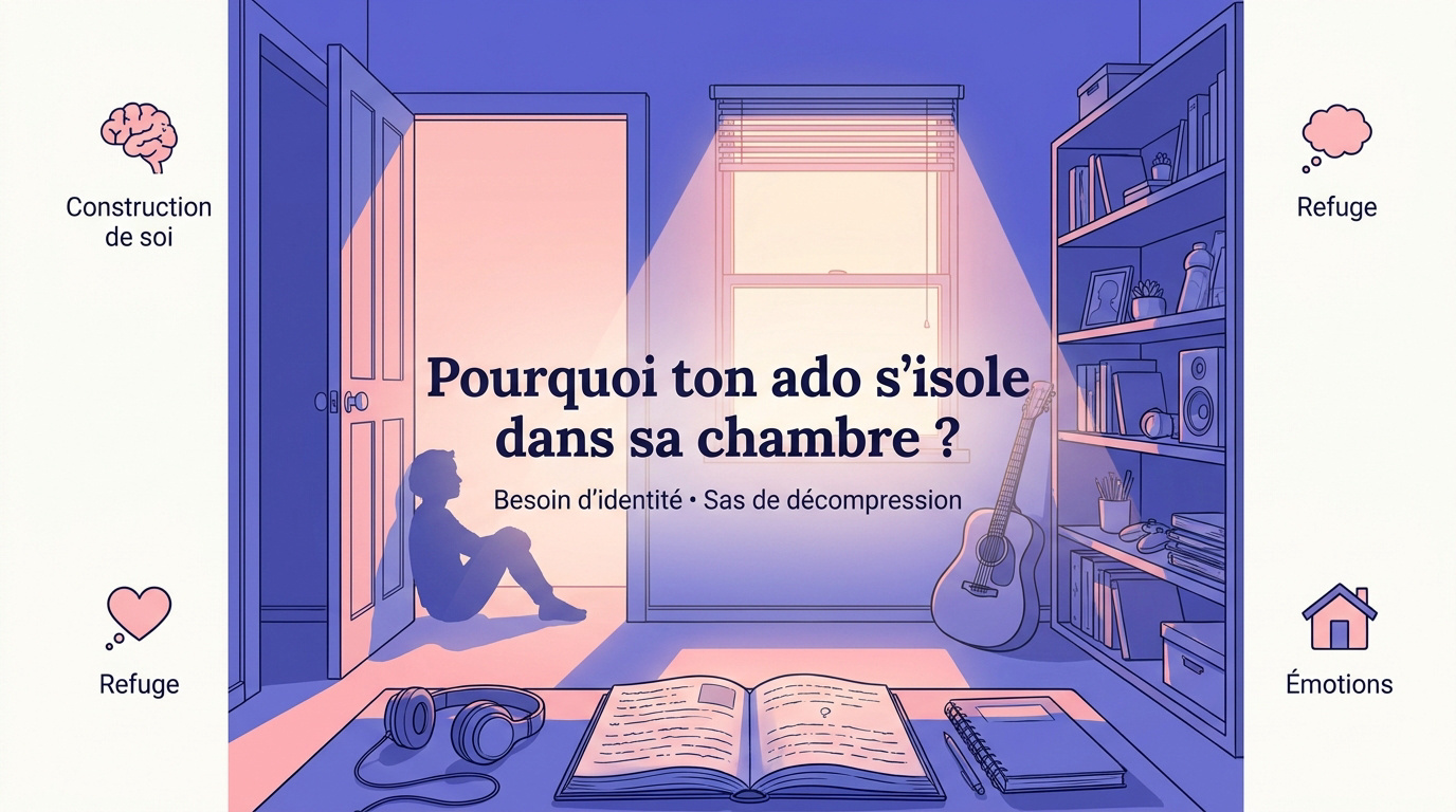 Adolescent assis seul dans sa chambre pour réfléchir et se ressourcer