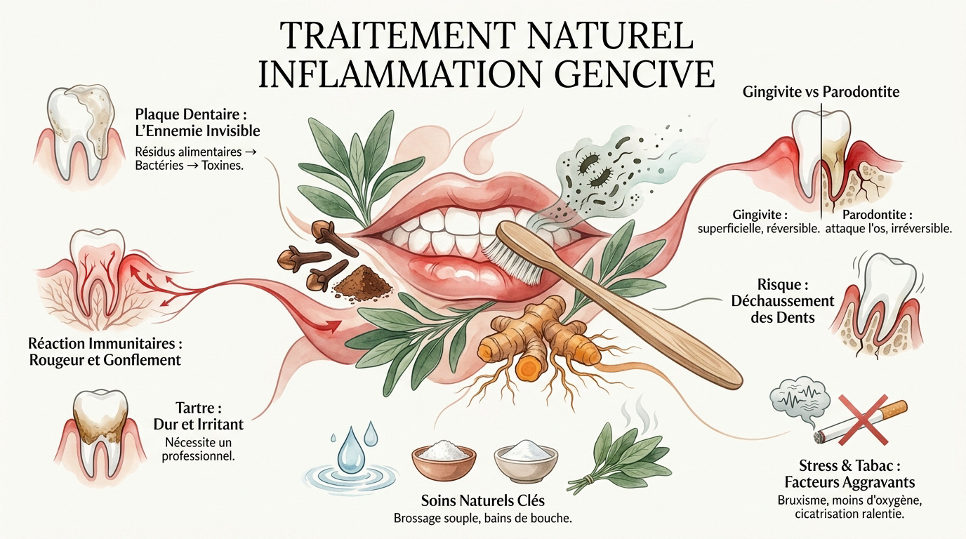 Soins naturels pour soulager l'inflammation des gencives et hygiène bucco-dentaire