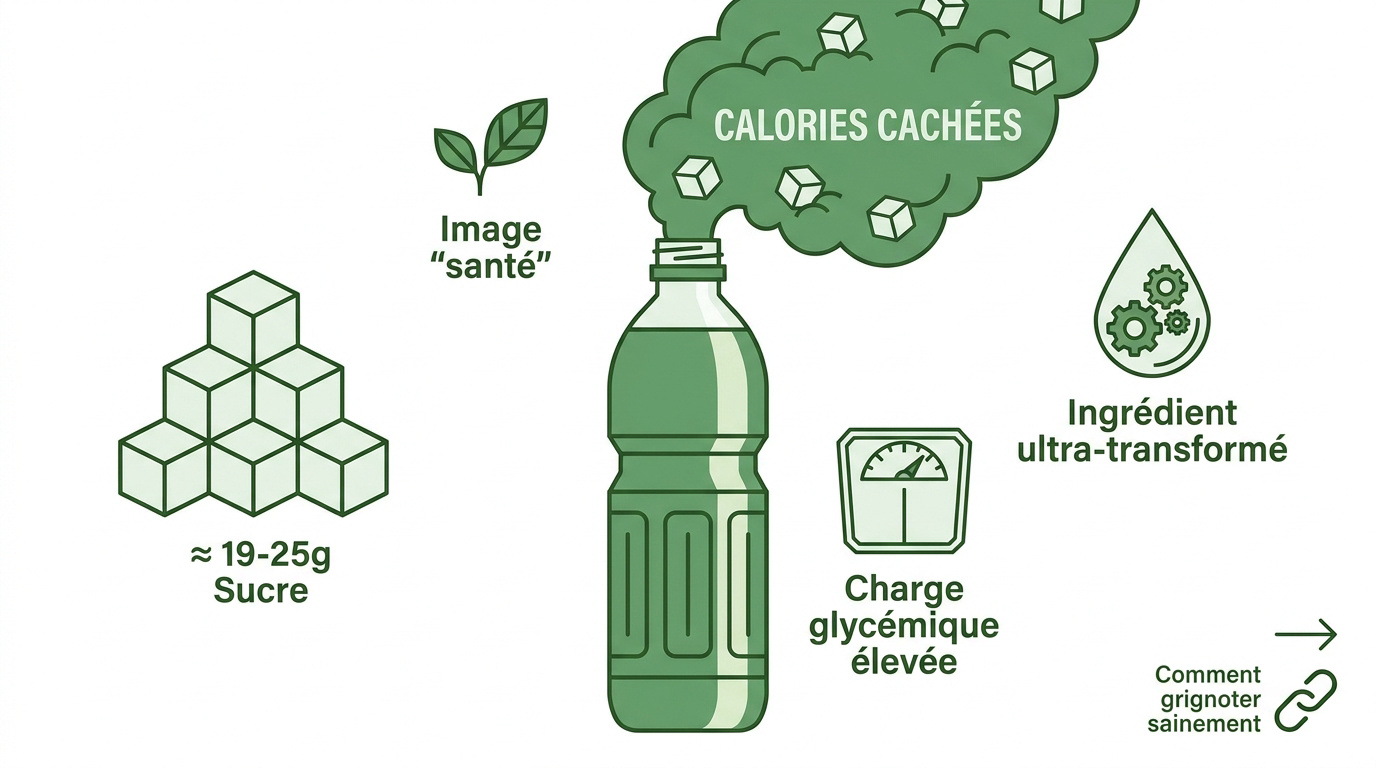 Bouteille de thé glacé industriel et étiquettes nutritionnelles